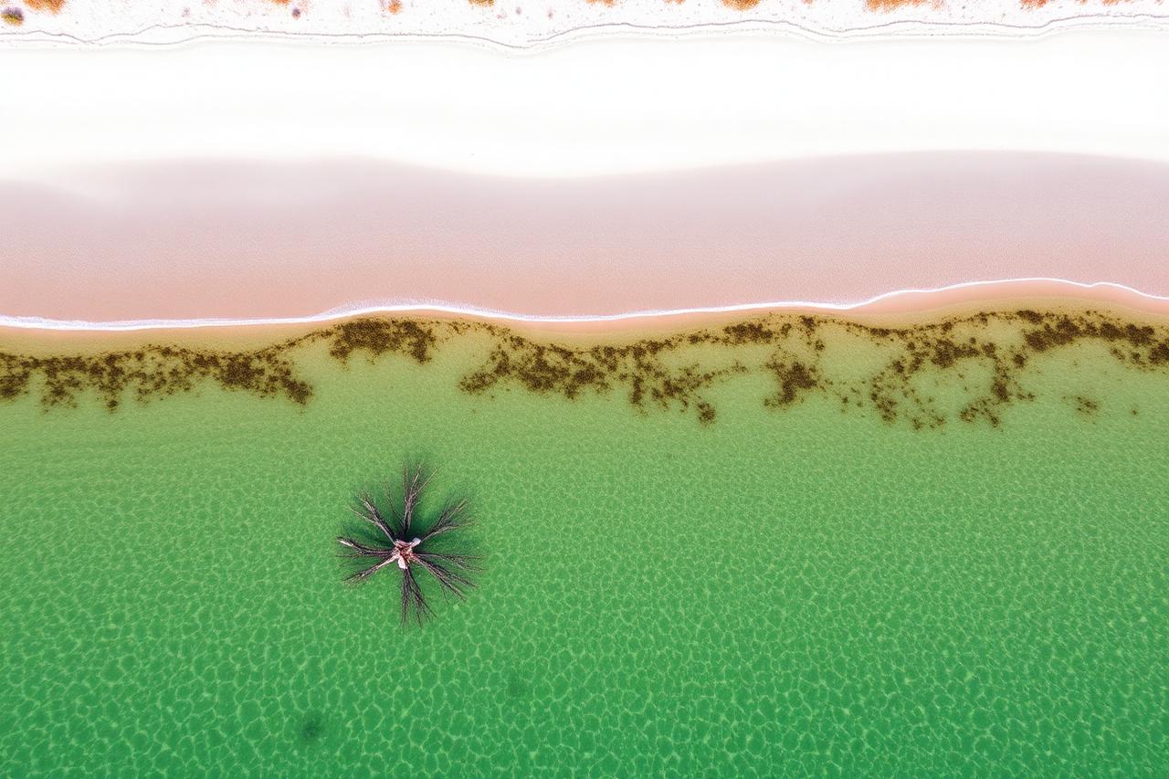 Aerial view of a pristine undeveloped Gulf shoreline