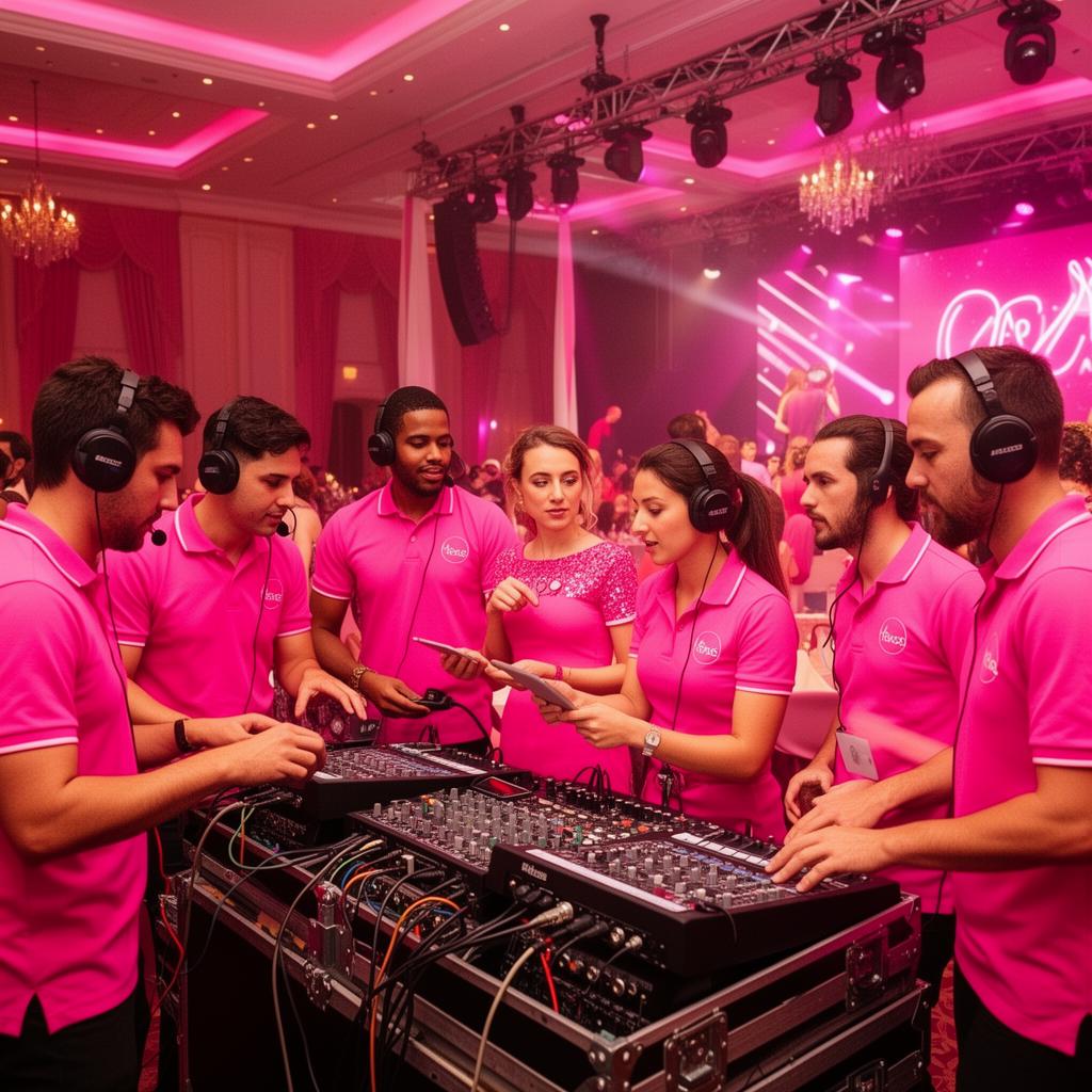 The Unleash Your Brave team and community in signature pink